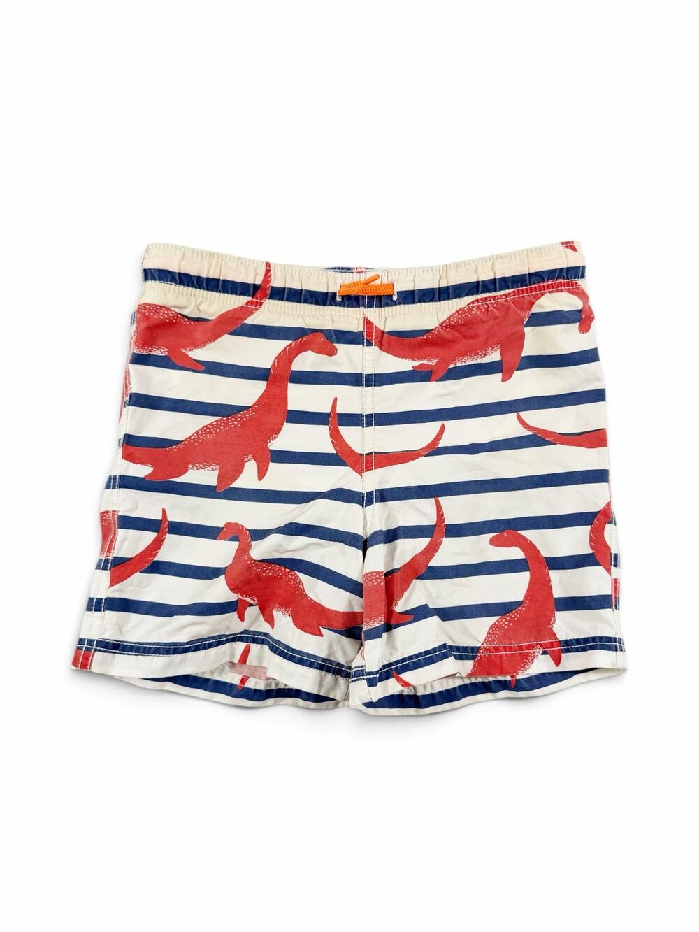 Mini Boden Dinosaur Striped Swim Trunks Shorts Size 5-6 Years